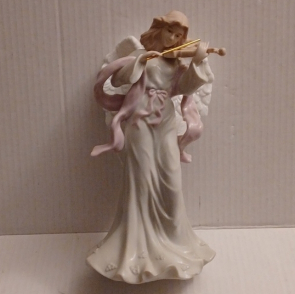 4/$60 Pink & Green Violin Angel Figurine - "Harmony" - Picture 1 of 7